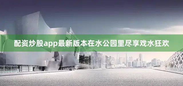 配资炒股app最新版本在水公园里尽享戏水狂欢